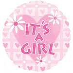 Anagram Mylar & Foil It's a Girl Pink Heart 18″ Foil Balloon