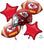 Ramo de globos con casco de los Kansas City Chiefs