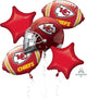 Ramo de globos con casco de los Kansas City Chiefs