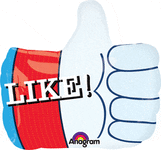 Anagram Mylar & Foil LIKE! Thumbs Up 19″ Balloon