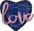 Anagram Mylar & Foil Love 3D on Navy Heart 36″ Balloon