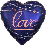 Anagram Mylar & Foil Love Navy Heart 28″ Balloon