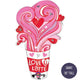 Globo gigante de café Love U Latte de 35"