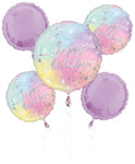 Anagram Mylar & Foil Luminous Happy Birthday Balloon Bouquet Set