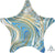 Anagram Mylar & Foil Marblez™ Blue Star 18″ Balloon
