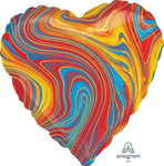 Anagram Mylar & Foil Marblez™ Colorful Heart 18″ Balloon