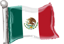 Globo de lámina de Mylar de 27" con la bandera de México