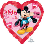 Globo Mickey y Minnie Corazón 18″