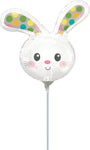 Anagram Mylar & Foil Mini Shape Spotted Bunny Head Balloon