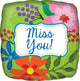 Miss You Green Floral 18″ Balloon