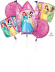 Ramo de globos grandes de ensueño con varias princesas