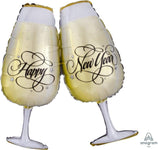 Anagram Mylar & Foil New Years Toasting Glasses 30" Mylar Foil Balloon