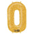 Number 0 Zero 34" Gold Sparkle Balloon