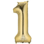 Anagram Mylar & Foil Number 1 White Gold 34″ Balloon