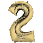 Anagram Mylar & Foil Number 2 White Gold 34″ Balloon