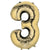 Anagram Mylar & Foil Number 3 White Gold 34″ Balloon