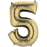 Anagram Mylar & Foil Number 5 White Gold 34″ Balloon