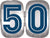 Anagram Mylar & Foil Number 50 Silver Blue 25″ Balloon