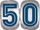 Globo Número 50 Plata Azul 25″