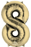 Anagram Mylar & Foil Number 8 White Gold 34″ Balloon