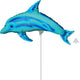 Ocean Blue Dolphin 14″ Balloon (requires heat-sealing)