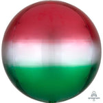 Anagram Mylar & Foil Ombre Orbz Red Green 16″ Balloon