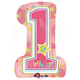 One-derful 1er cumpleaños rosa 28" número globo