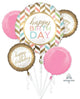 Ramo de globos de celebración de confeti pastel