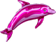Globo de lámina de Mylar de 37" con diseño de delfín rosado