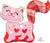 Anagram Mylar & Foil Pink Kitty with Hearts 31″ Balloon