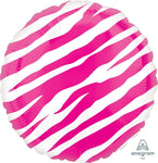 Anagram Mylar & Foil Pink Zebra Stripe Pattern Balloon