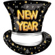 Happy New Year Top Hat 24″ Balloon