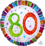 Anagram Mylar & Foil Radiant Birthday 80 18″ Balloon