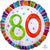 Anagram Mylar & Foil Radiant Birthday 80 18″ Balloon