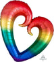 Rainbow Open Heart 32″ Balloon