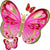 Anagram Mylar & Foil Red, Pink & Gold Butterfly 29″ Balloon