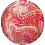 Anagram Mylar & Foil Red Pink Marblez Orbz 16″ Balloon