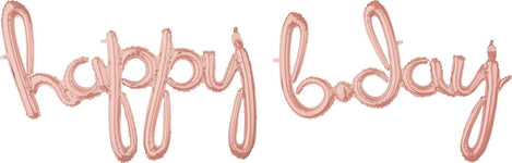 Anagram Mylar & Foil Rose Gold Happy Bday Birthday Air-filled Balloon