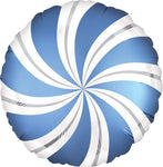 Anagram Mylar & Foil Satin Azure Candy Swirl 18″ Balloon