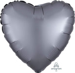 Anagram Mylar & Foil Satin Luxe Graphite Heart 18″ Balloon
