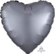 Globo Satin Luxe Graphite Heart 18″