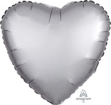 Satin Luxe™ Platinum Heart 18″ Balloon