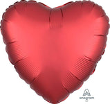 Anagram Mylar & Foil Satin Luxe™ Sangria Heart 18″ Balloon
