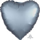 Globo Satin Luxe Steel Blue Heart 18″