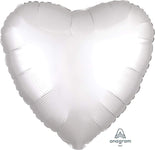 Globo Satin Luxe White Satin Heart 18″