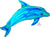 Anagram Mylar & Foil See-thru Jewel Blue Dolphin 37" Balloon