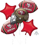 Ramo de globos con casco de fútbol americano de los SF 49ers