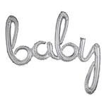 Anagram Mylar & Foil Silver Baby Script Phrase 39″ Balloon