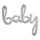 Silver Baby Script Phrase 39″ Balloon