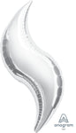 Anagram Mylar & Foil Silver Curve 36" Foil Balloon